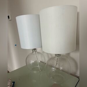 Elegant Glass Table Lamps (set of 2) with White Shade